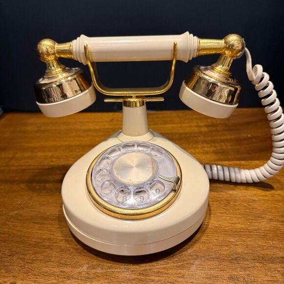 unbranded Other - Vintage 1970’s French Style Western Electric Rotary Cream Desk Phone w/ Handset